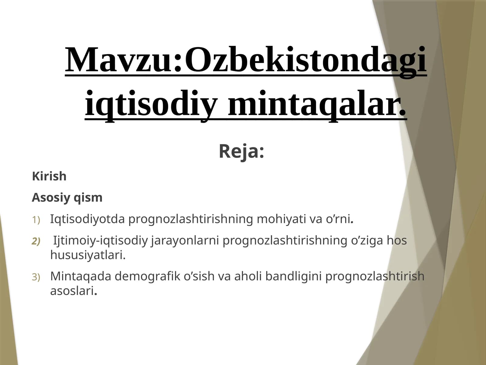 Ozbekistondag iiqtisodiy mintaqalar