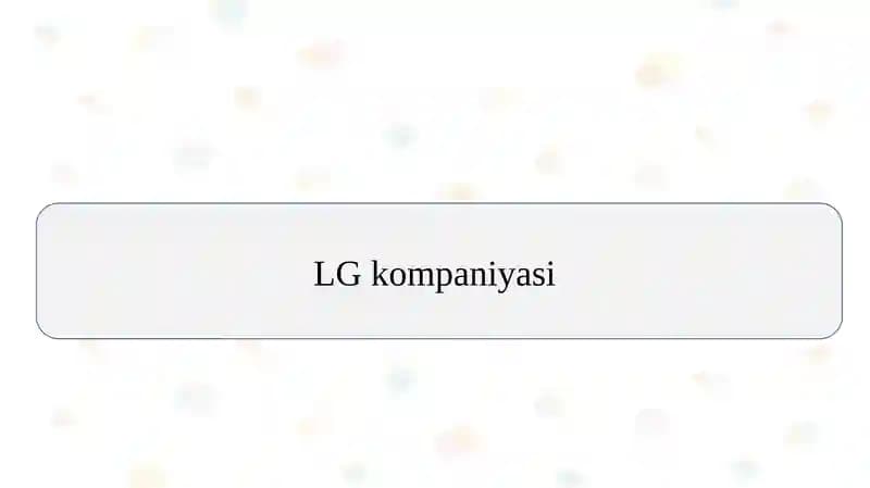 LG kompaniyasi menejment