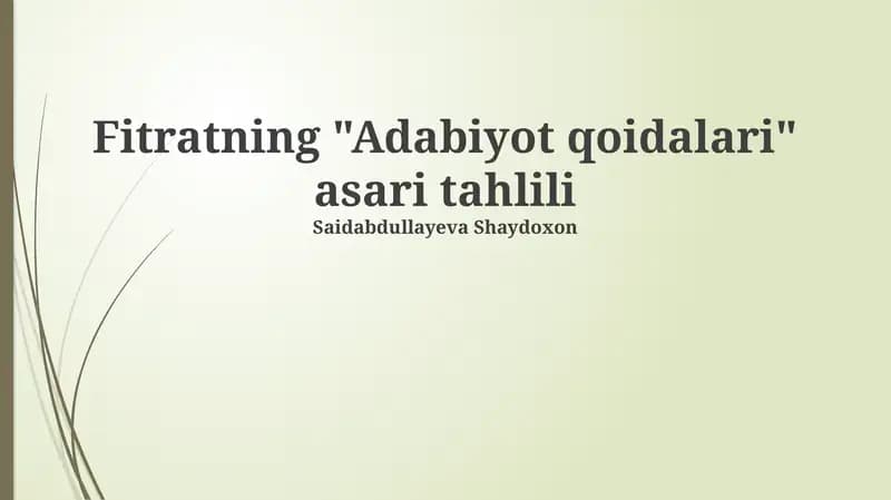 Adabiyot qoidalari