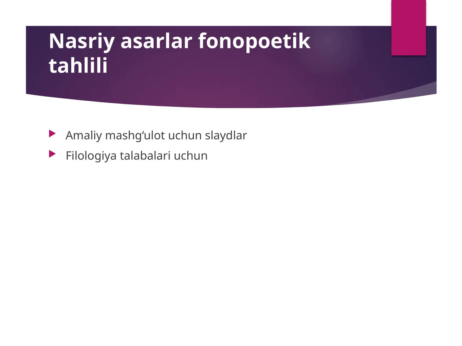 Nasriy asarlar fonopoetik tahlili