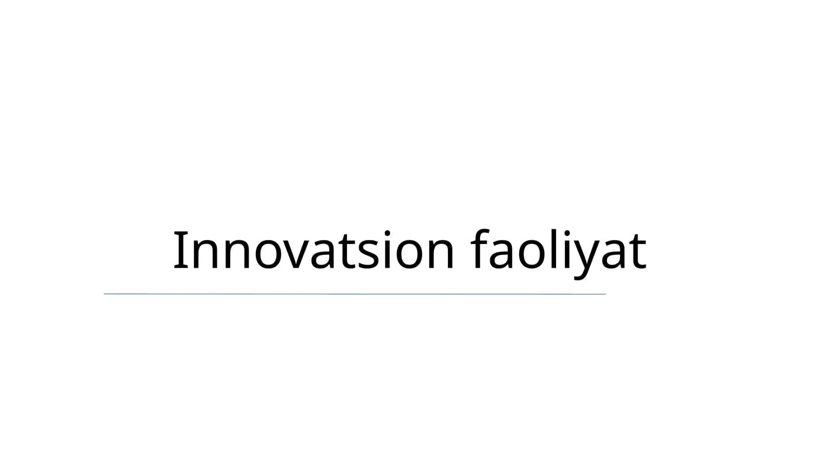 Innovatsion faoliyat
