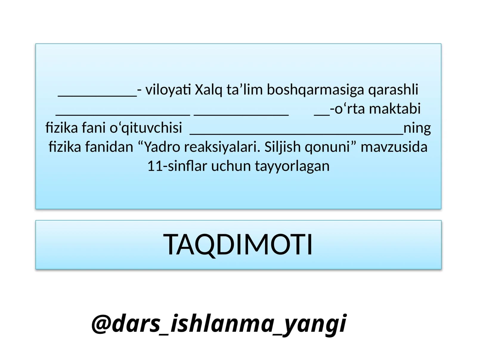 Yadro reaksiyalari. Siljish qonuni
