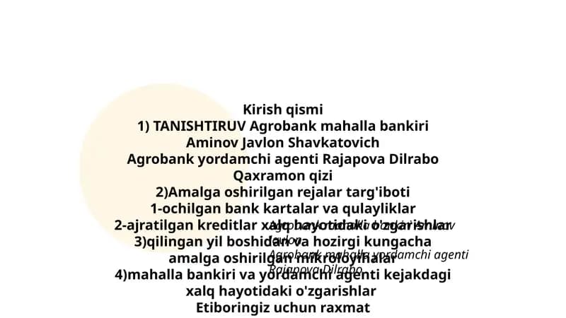 Amalga oshirilgan rejalar targ'iboti