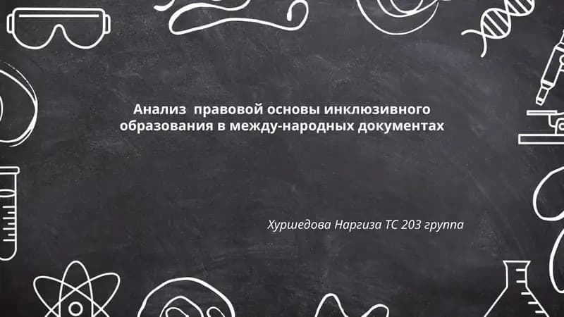 Анализ правовой основы инклюзивного образования в между-народных документах