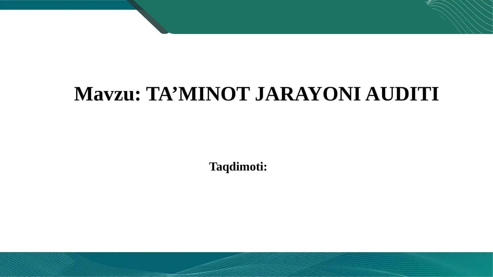 Ta’minot jarayoni auditi