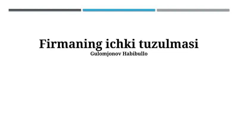 Firmaning ichki tuzulmasi