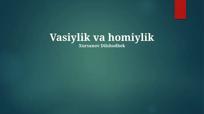 Vasiylik va homiylik