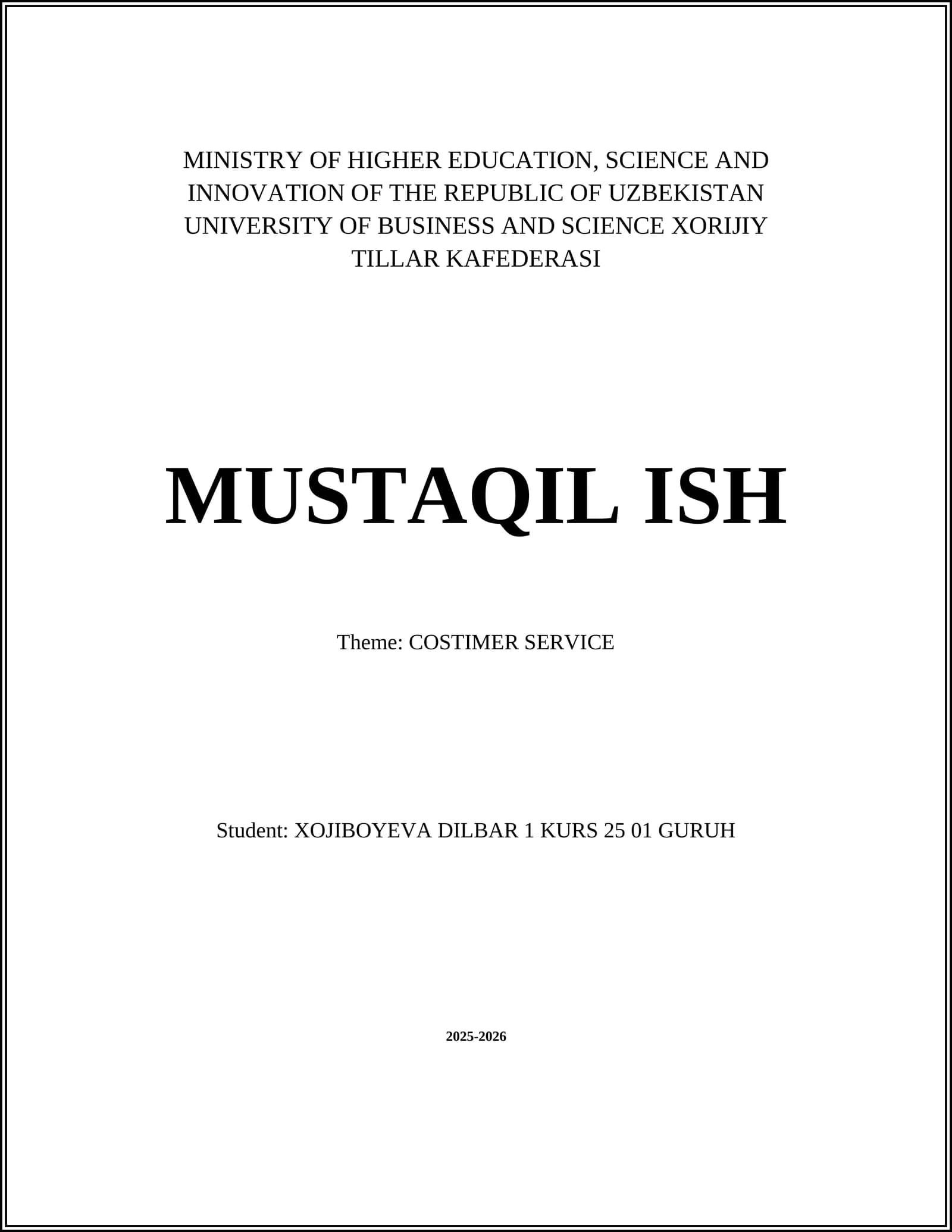 COSTIMER SERVICE