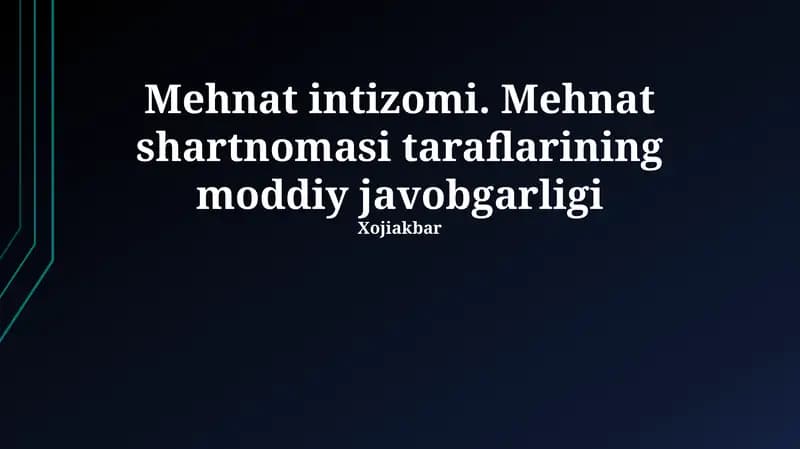 Mehnat intizomi