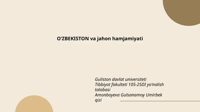 Oʻzbekistonning tashqi siyosati va diplomatiyasi