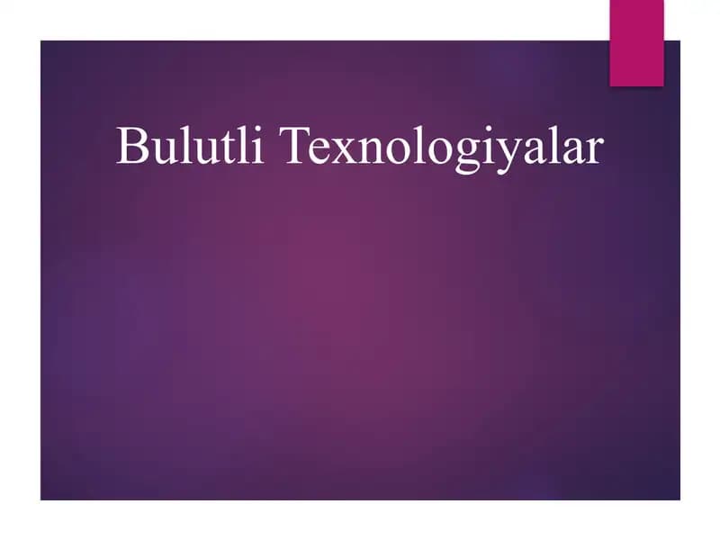 Bulutli Texnologiyalar