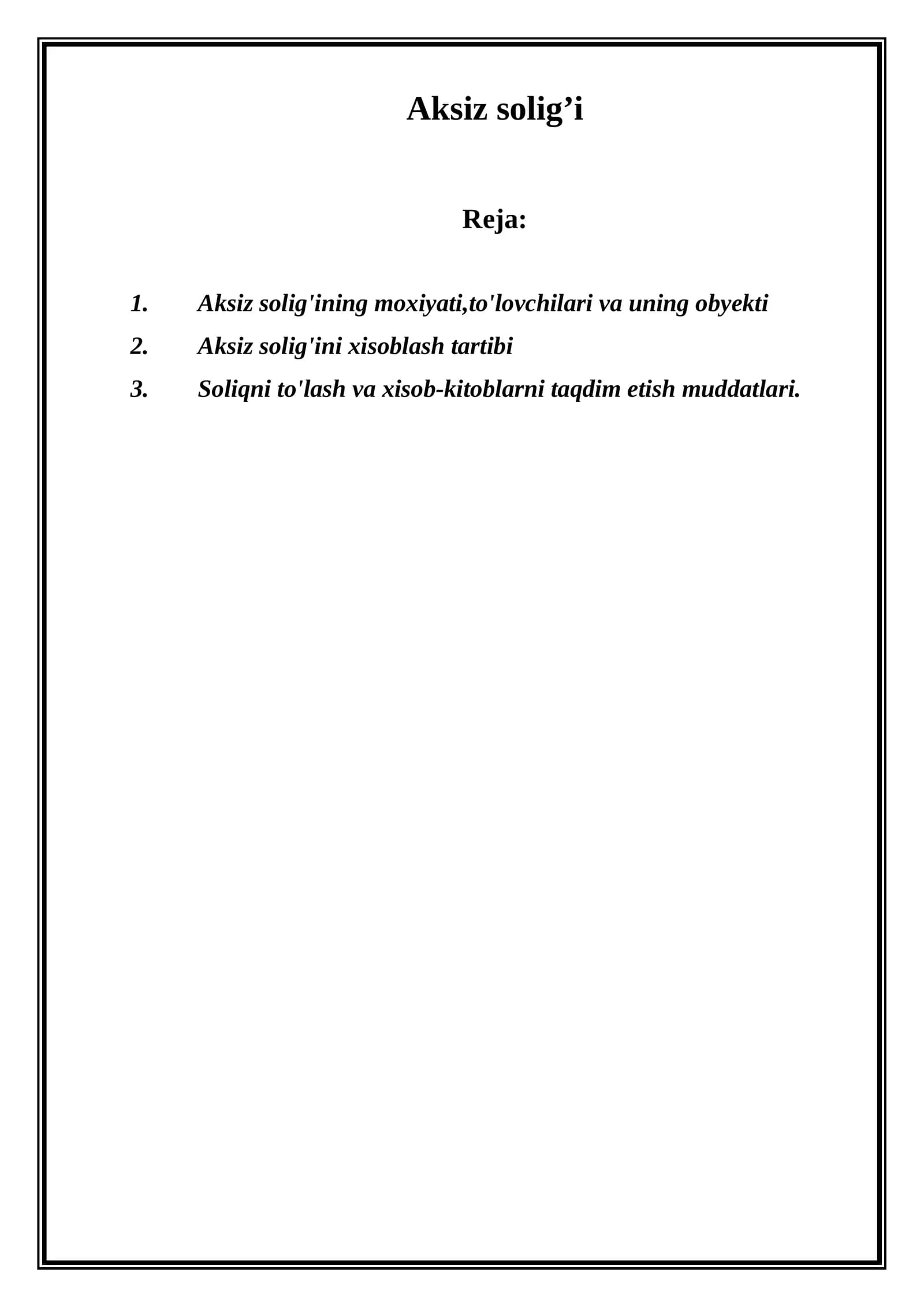 Aksiz solig’i