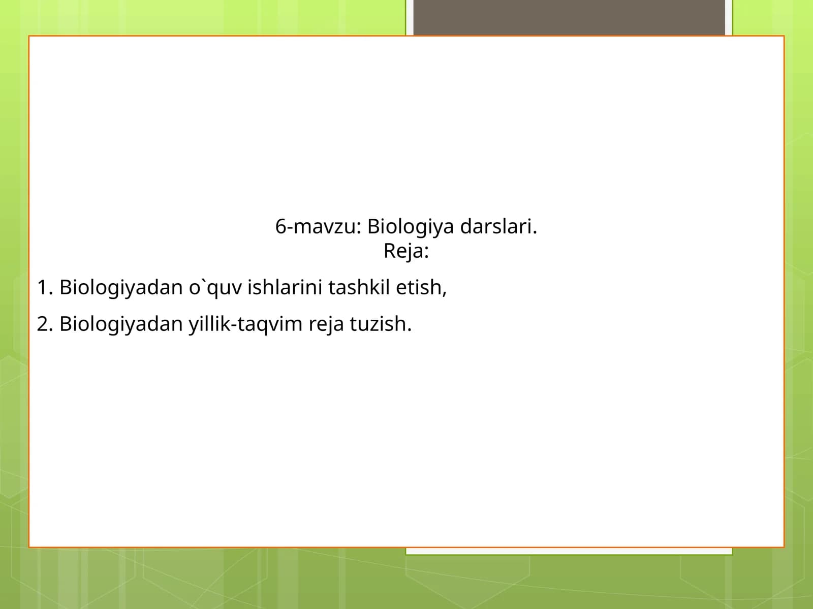 Biologiya darslari