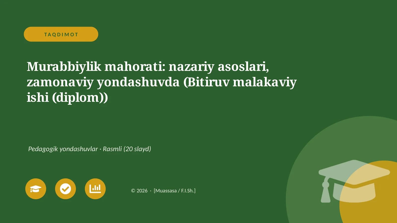 Murabbiylik mahorati: nazariy asoslari, zamonaviy yondashuvda (Bitiruv malakaviy ishi (diplom))