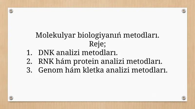 Molekulyar Biologiya Metodlari