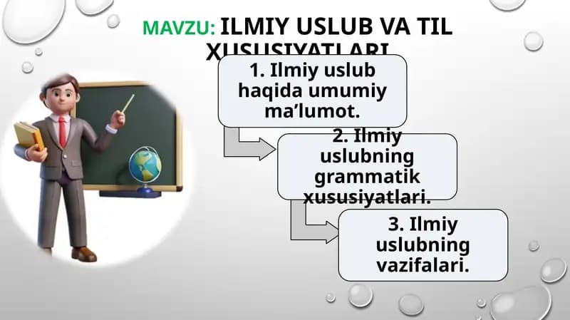 Ilmiyuslub va Tilxususiyatlar