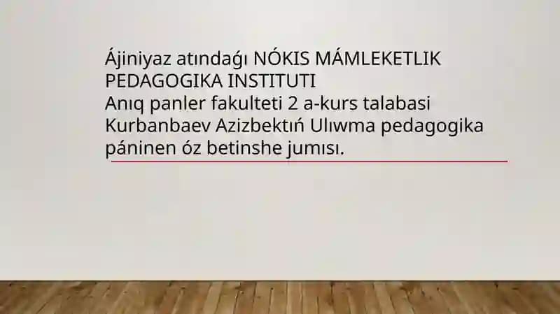 NÓKIS MÁMLEKETLIK PEDAGOGIKA INSTITUTI