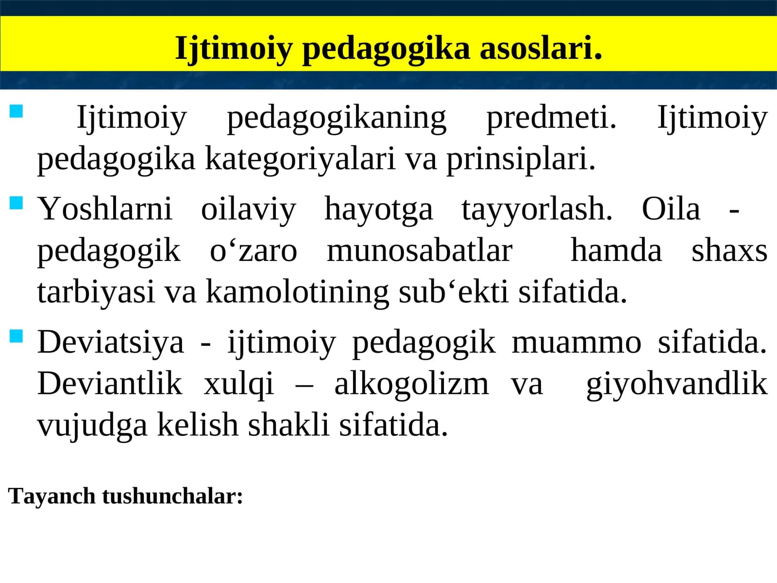 Ijtimoiy pedagogikaning predmeti