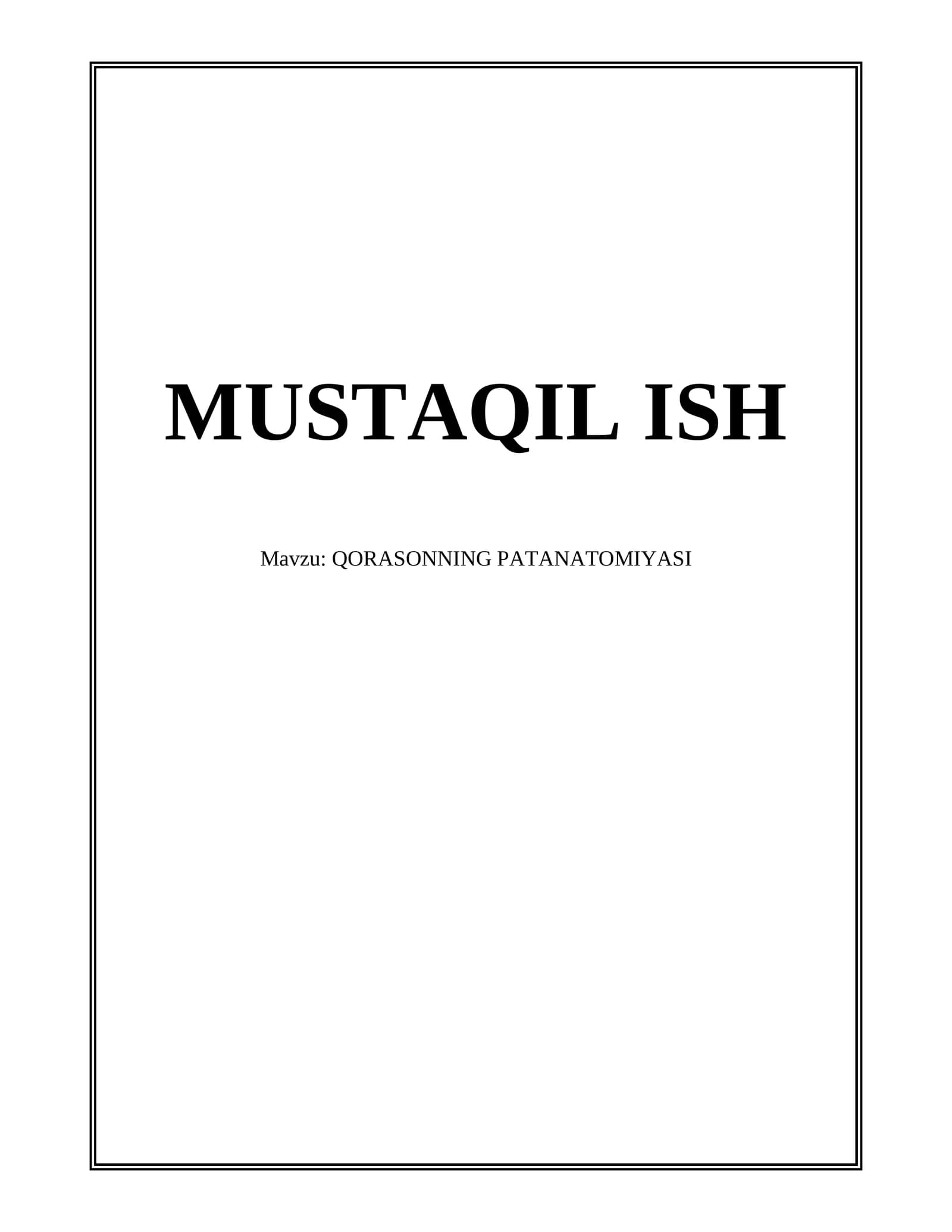 QORASONNING PATANATOMIYASI