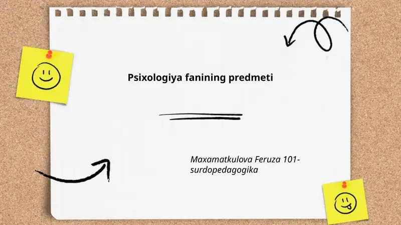 Psixologiya fanining predmeti