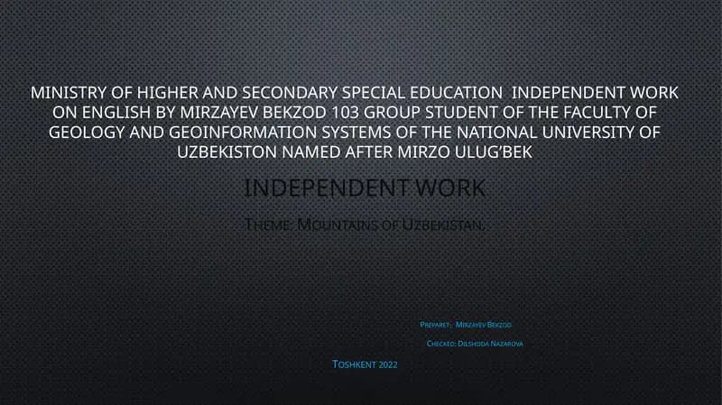 Independent Work on English