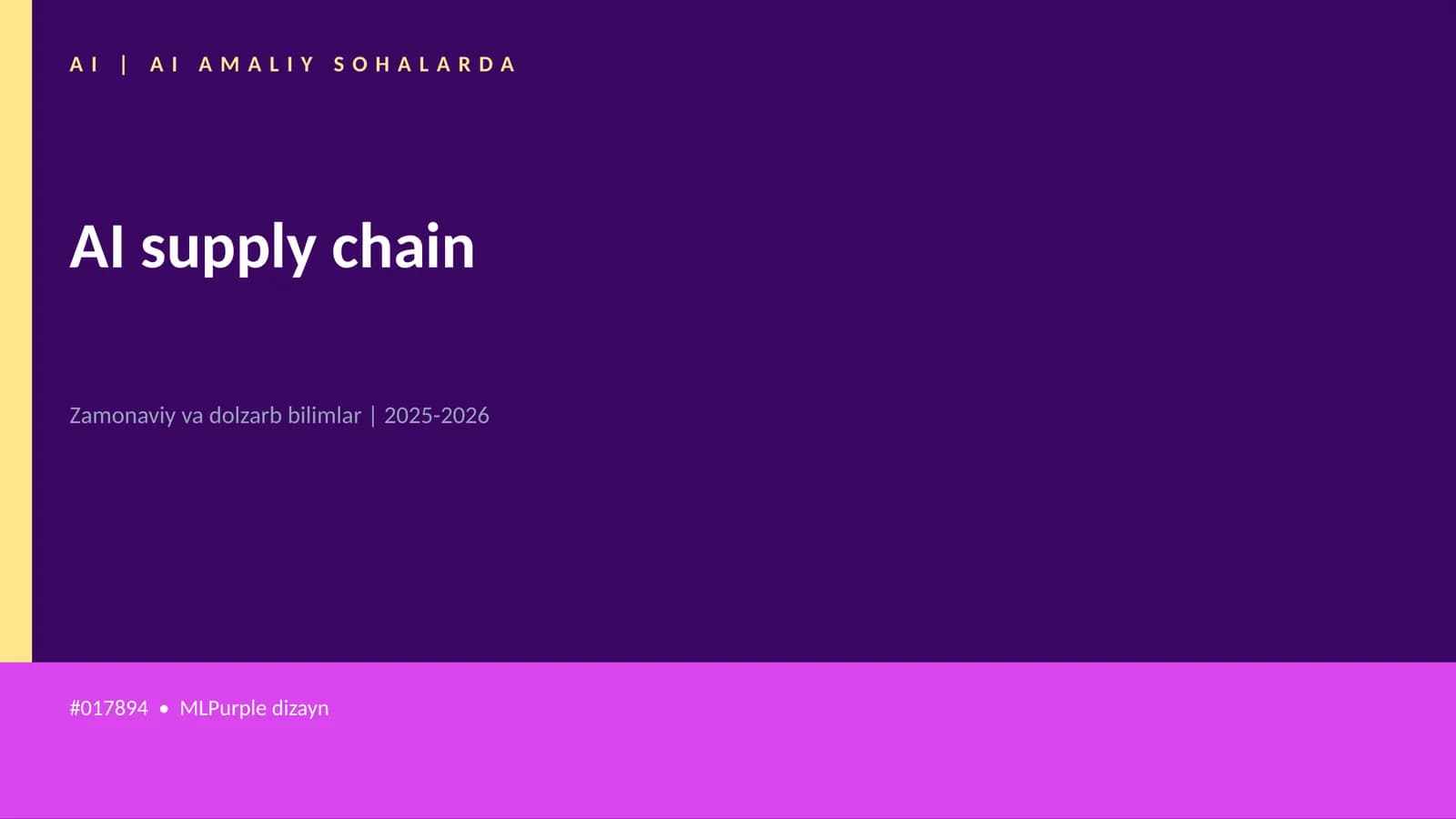 AI AMALIY SOHALARDA