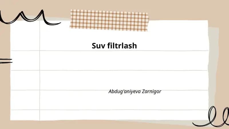 Suv filtrlash