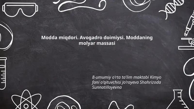 Modda miqdori va Avogadro doimiysi