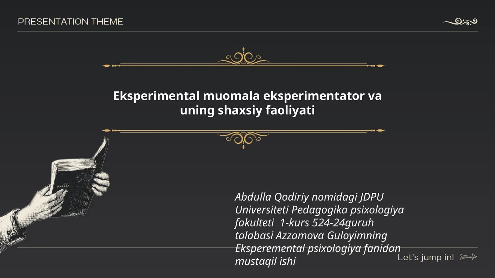 Eksperemental psixologiya fanidan