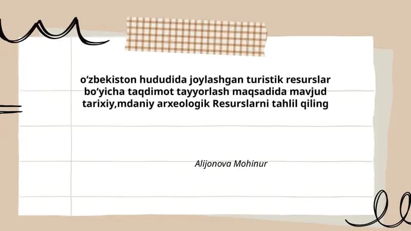 Turistik resurslar tayyorlash
