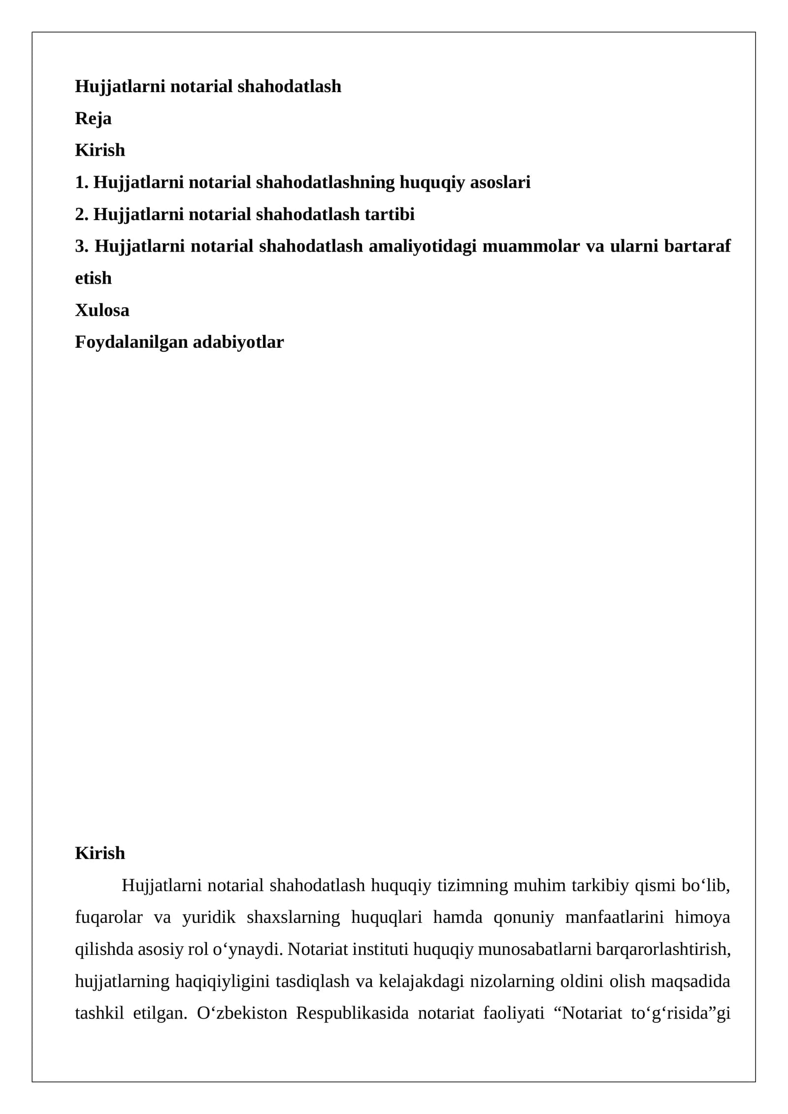 Hujjatlarni notarial shahodatlash