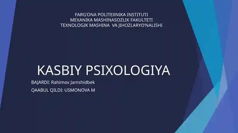KASBIY PSIXOLOGIYA