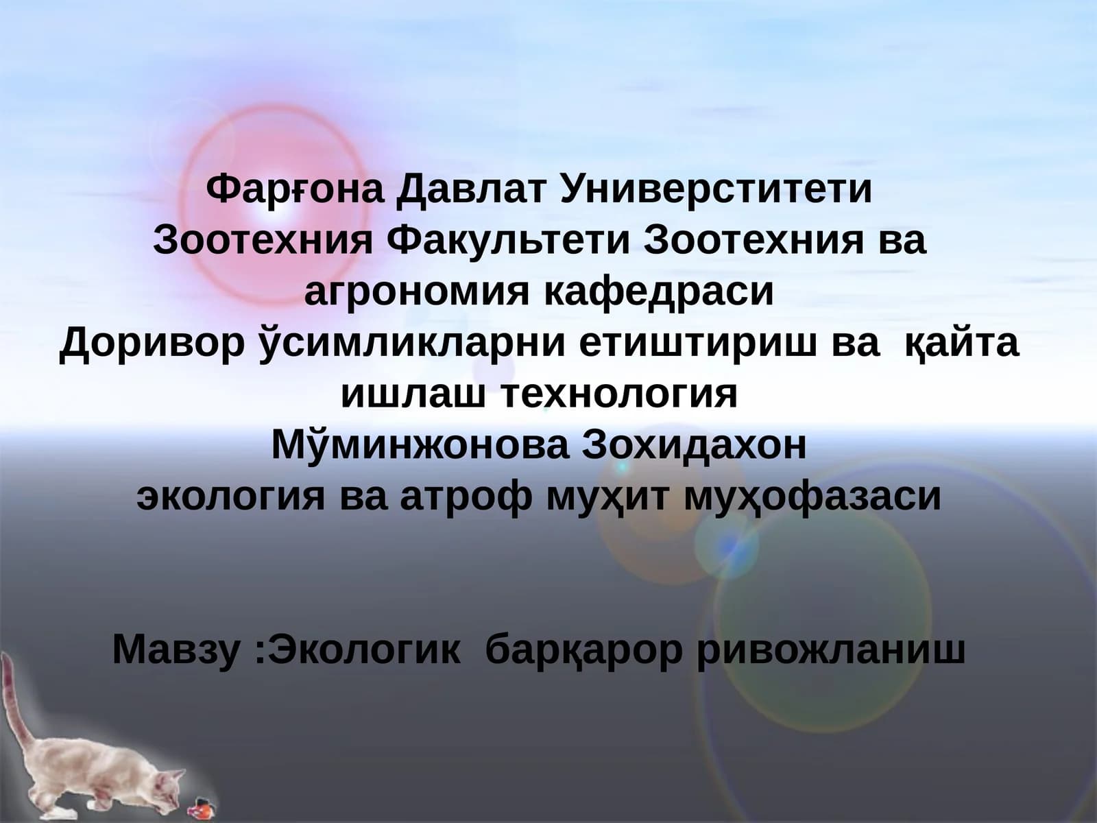 Экологик барқарор ривожланиш