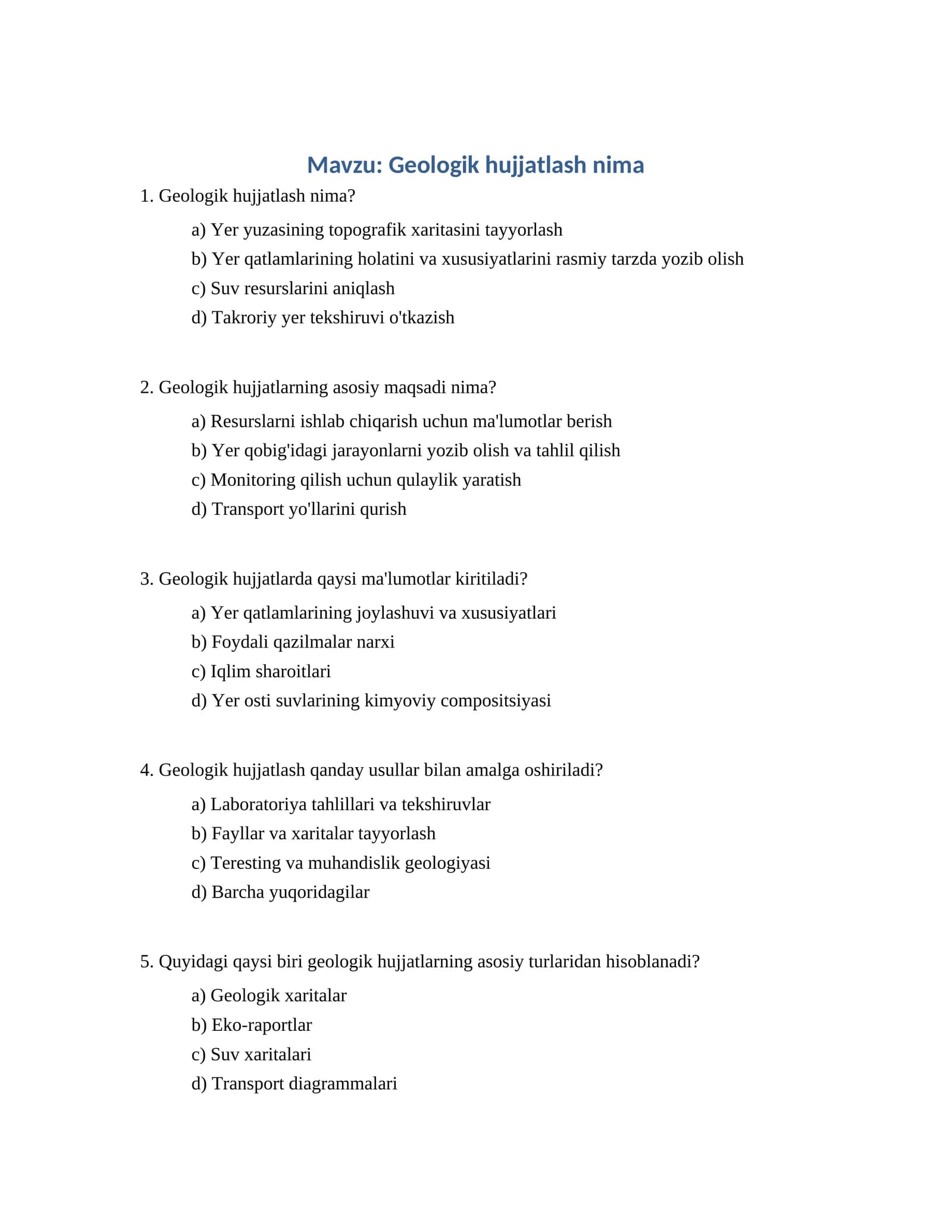 Geologik hujjatlash