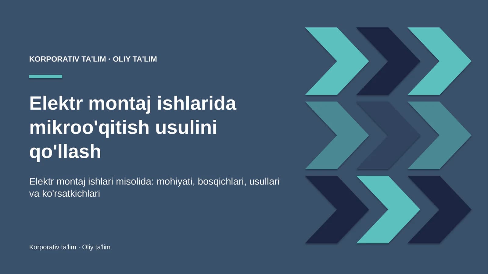 elektr montaj ishlarida mikroo'qitish usulini qo'llash 1255