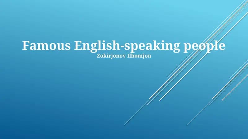 Famous English-speaking people