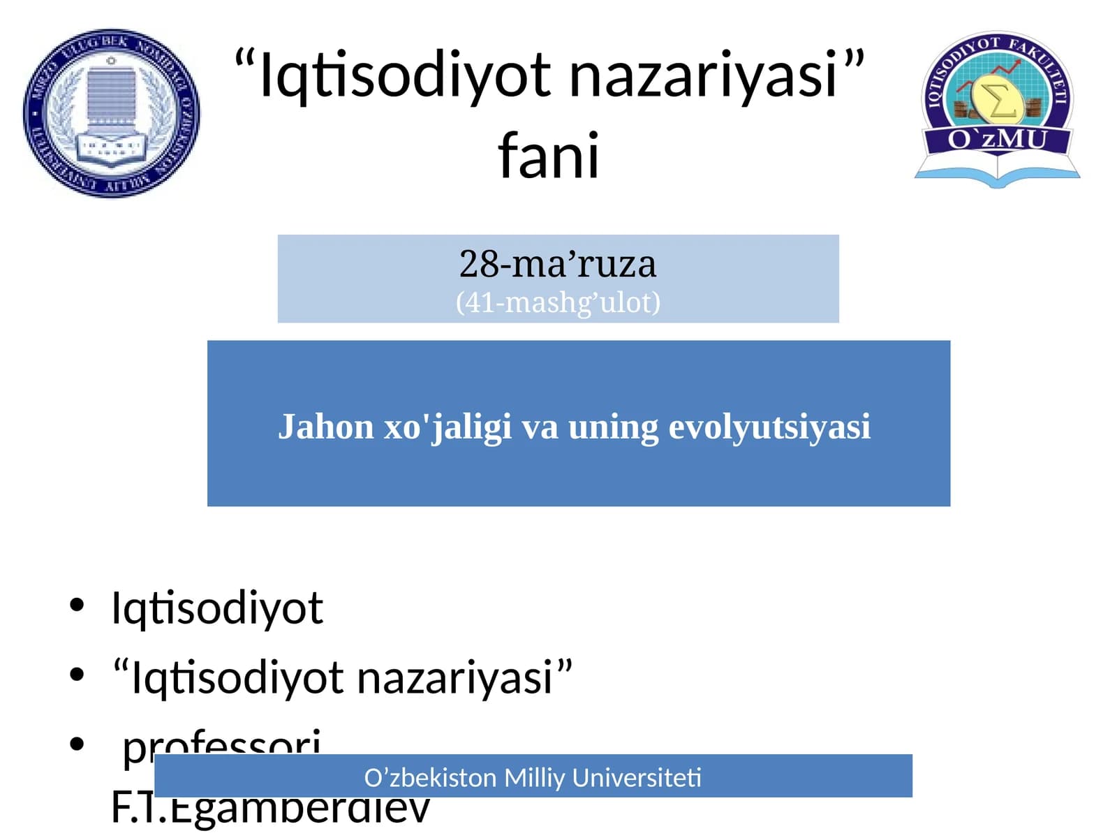 Iqtisodiyot nazariyasi