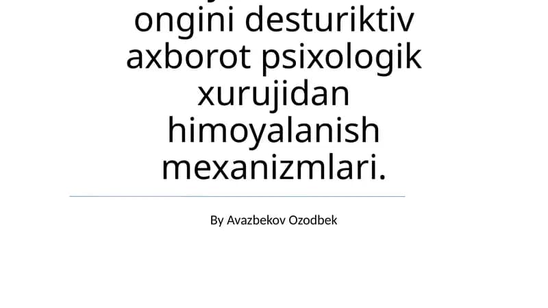Psixologik Himoya Mexanizmlari