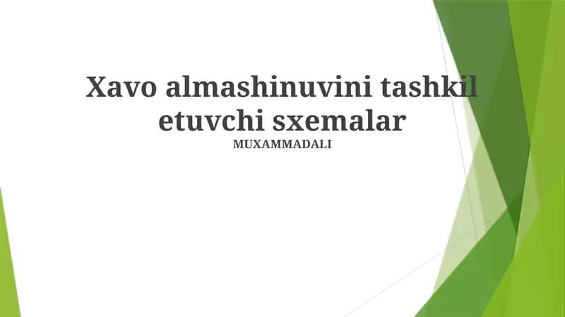Xavo almashinuvini tashkil etuvchi sxemalar