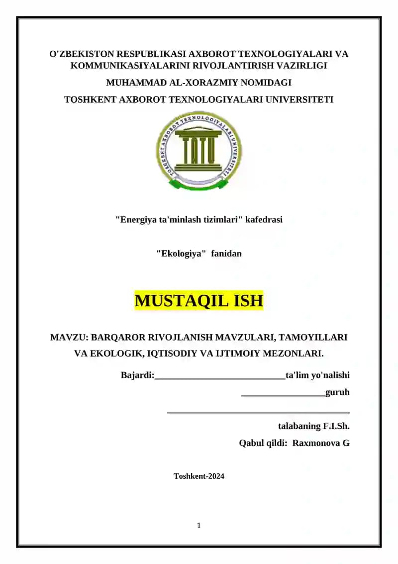 Barqaror rivojlanish mavzulari
