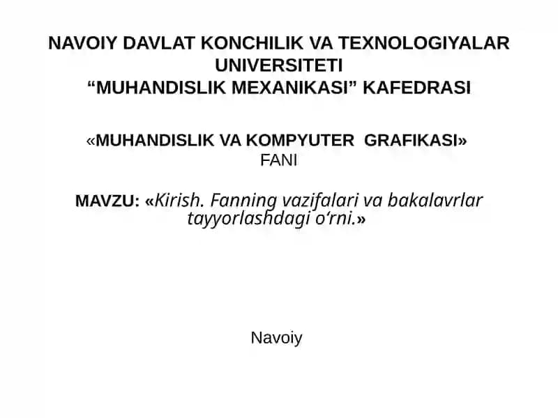 MUHANDISLIKVA KOMPYUTERGRAFIKASI