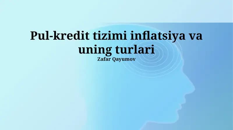 Inflyatsiya va uning turlari