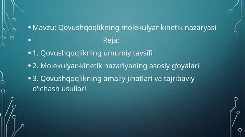 Qovushqoqlikning molekulyar kinetik nazaryasi