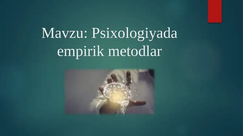 Psixologiyada empirik metodlar