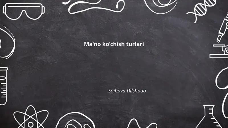 Ma'no ko'chish turlari