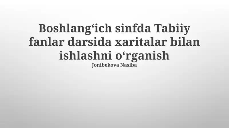 Xaritalar bilan ishlash
