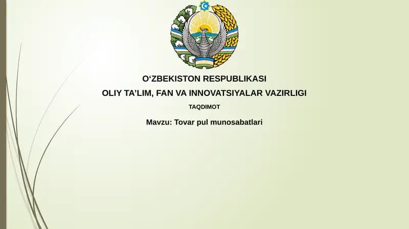 Tovar-pul munosabatlari