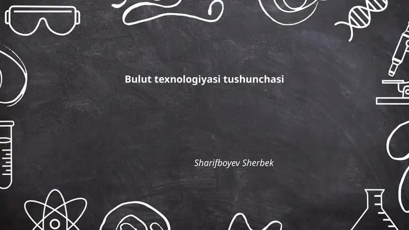 Bulut texnologiyasi tushunchasi