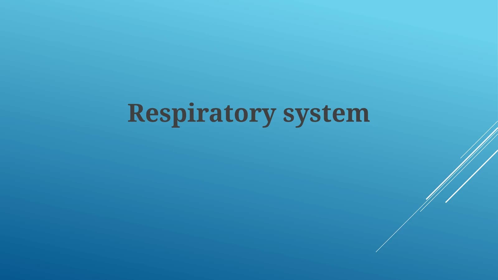 Respiratory system