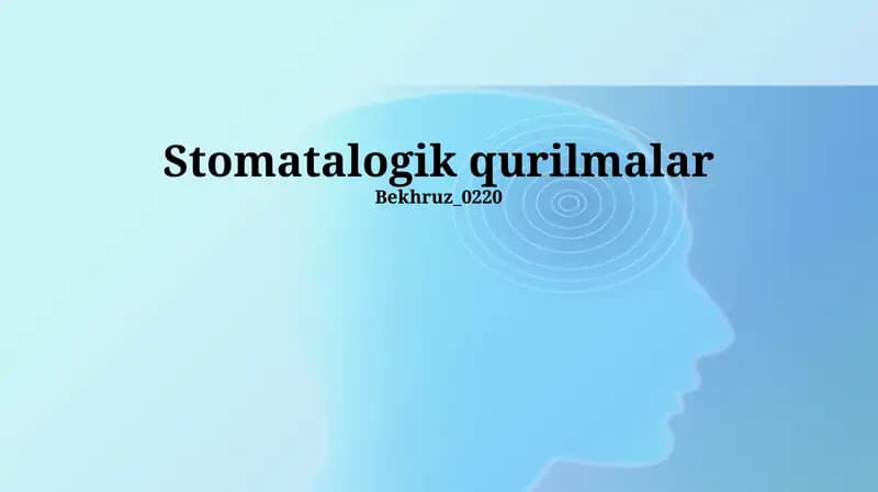 Stomatologik qurilmalar